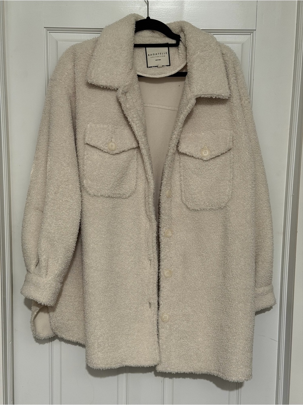 bagatelle Cream Teddy Shacket Jacket